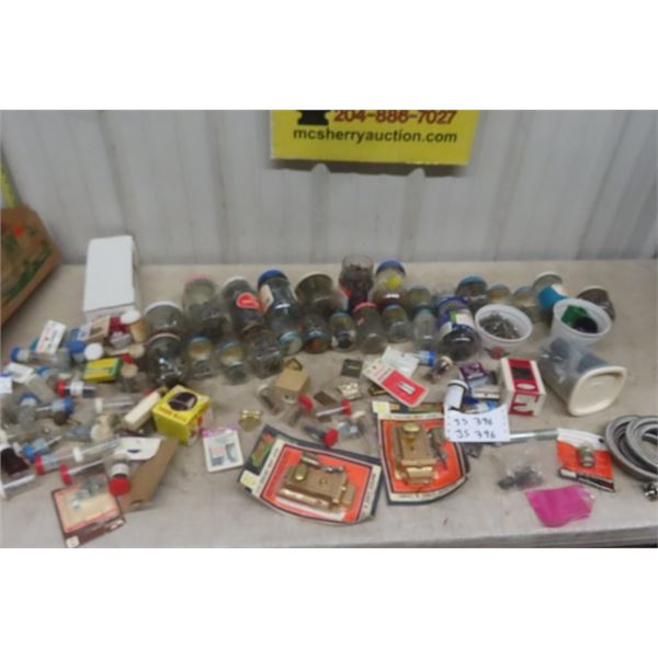 Quantity of Hardware ; Nails, Screws, Door Latches, Hinges, Stainless Hoses, plus more