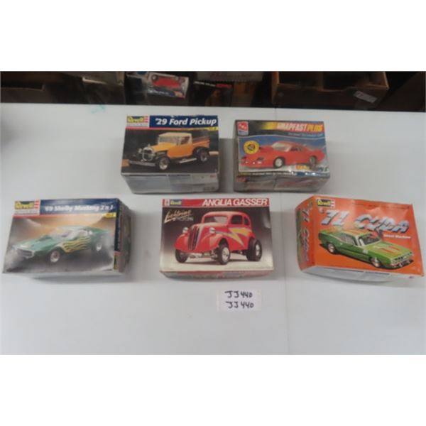 5 Model Kits: '92 Camaro- Sealed, '71 Cuda, Anglia Gasser, '29 Ford Pick Up, '69 Shelby Mustang- 1:2