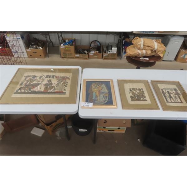 4 Egyptian Themed Pictures- Largest 23 ×30 