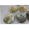 Image 2 : 4 Staffordshire Plates, 2 pcs Wedgewood, 5 Carved Birds, Mirror, Blown Glass, plus more