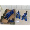 Image 1 : Portable Hydraulic Floor Jack, (2) 2 Ton Jack Stands, 2 Tire Blocks- Like New