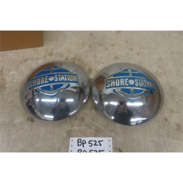Pair of Shore Station Hubcaps- Good Paint 8