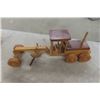 Image 2 : 4 Wooden Toys: Semi Truck, Grader, Truck + Trailer, School Bus- Longest 17" 