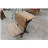 Image 2 : Antique Cast Iron + Wood School Desk