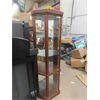 Image 2 : Modern Wood + Glass Curio Cabinet with Built in Lighting 12"×23"×71"