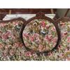 Image 10 : 3 pc Vintage Couch, Love Seat, Chair - Nice Carved Wood + Fabric in Good Condition 