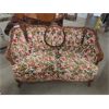 Image 9 : 3 pc Vintage Couch, Love Seat, Chair - Nice Carved Wood + Fabric in Good Condition 