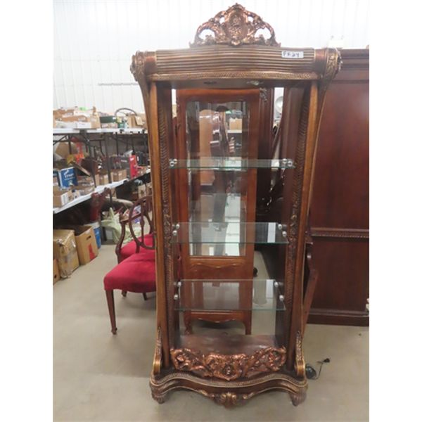 Metal Ornate Open Display Light Up Shelf Unit 14"×33"×76"