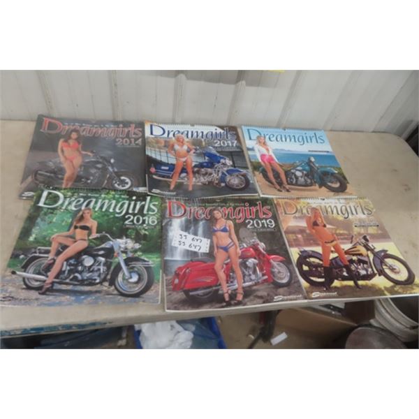 6 Dream Girl / Motorcycle Calendars- 2014 + Newer