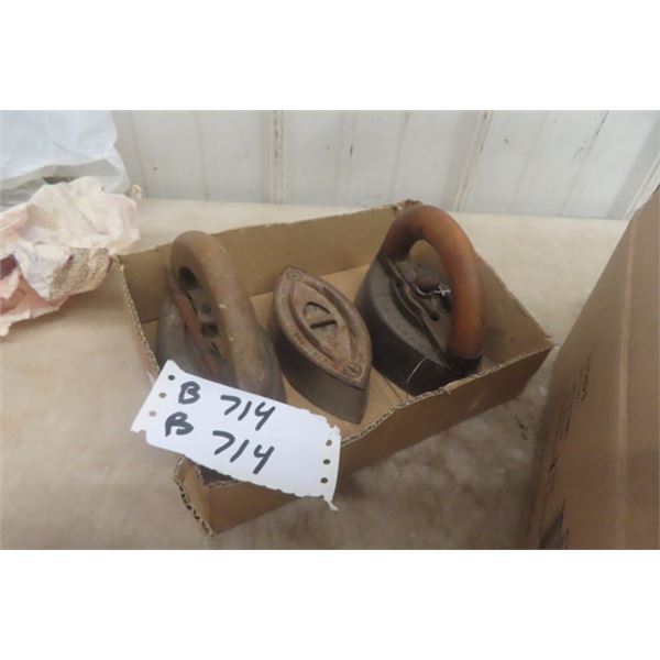 3 Sad Irons, 2 Have Handles 