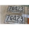 Image 2 : 5 Manitoba License Plates 1934, 1945, and 3x 1950 