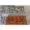 Image 4 : 5 Manitoba License Plates 1934, 1945, and 3x 1950 