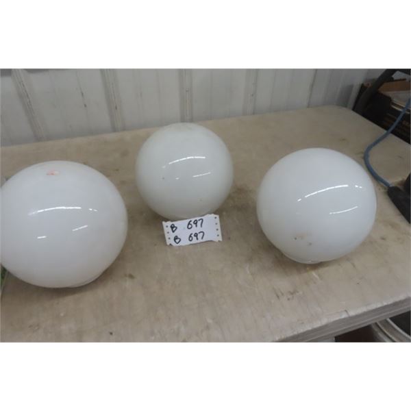 6 Milk Glass Light Shades 