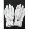 Image 1 : DAVID JOHNSON SIGNED GAME USED CANCER GLOVES FOOTBALL (CARDINALS COA)