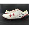 Image 1 : PATRICK PETERSON DUAL SIGNED GAME USED UNDER ARMOUR FOOTBALL CLEATS (CARDINALS COA)