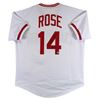Image 1 : PETE ROSE SIGNED AND INSCRIBED CINCINATTI REDS BASEBALL JERSEY (BECKETT COA)