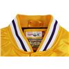 Image 2 : Lakers Magic Johnson Signed Yellow M&N HWC Bomber Jacket w/ Patches Becket Coa