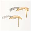 Image 5 : Vintage 14k Yellow & White Gold 1.00 ctw 16 Round Diamond Waterfall Drop Earring