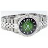 Image 2 : Rolex Mens Stainless Steel Green Vignette Diamond 36MM Datejust Wristwatch