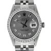 Image 2 : Rolex Mens Stainless Steel Slate Grey Lugs & Diamond Bezel Datejust Wristwatch