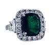 Image 1 : 6.46 ctw Emerald, Sapphire, & Diamond Ring - 18KT White Gold