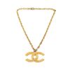 Image 2 : Chanel Gold Plated Brass CC Pendant Chain Nacklace
