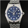 Image 1 : Rolex Mens Stainless Steel Blue Diamond & Sapphire Datejust Wristwatch