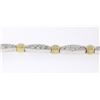 Image 7 : 14k Two Tone Gold 7" 1.74 ctw Pave and Burnish Set Round Diamond Tennis Bracelet