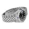 Image 9 : Rolex Mens Stainless Steel Black Diamond Lugs & Sapphire Datejust Wristwatch