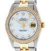 Image 1 : Rolex Mens Stainless Steel and Yellow Gold MOP VVS Diamond 36mm Datejust