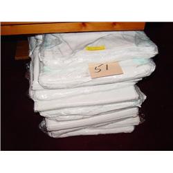 20-PACK, 10 PER PACK, WHITE TABLE CLOTHS