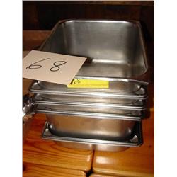 (5) STAINLESS STEEL SERVING TRAYS