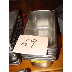 (7) STAINLESS STEEL SERVING TRAYS