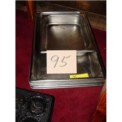(6) STAINLESS SERVING TRAYS