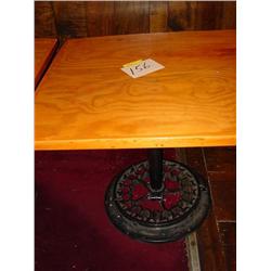 (4) PINE BAR TABLES ON METAL PEDESTAL