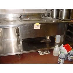 STAINLESS STEEL PREP TABLE WITH SINK