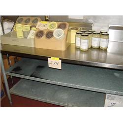 6 FOOT STAINLESS STEEL TABLE, 2 SHELF