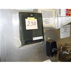 PAPER AND CLEANER DISPENSERS IN BUILDING