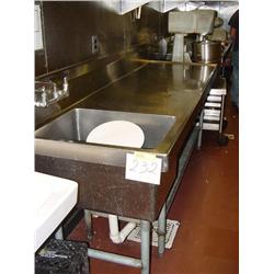 7 FOOT SINGLE SINK STAINLESS STEEL PREP TABLE