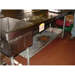 7 FOOT SINGLE SINK STAINLESS STEEL PREP TABLE