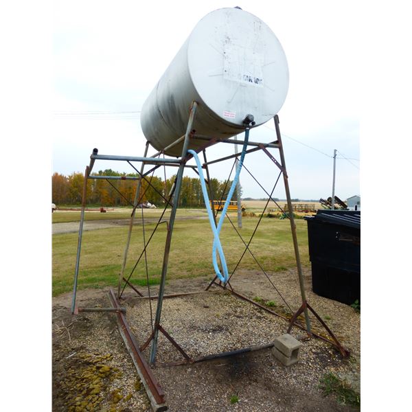 300 Gallon Fuel tank C/W Stand, Hoses, Valve