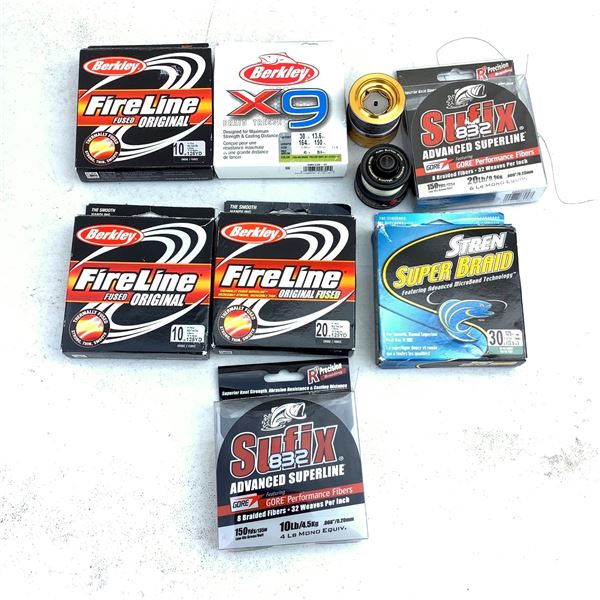 Assorted Fishing Line and Spools