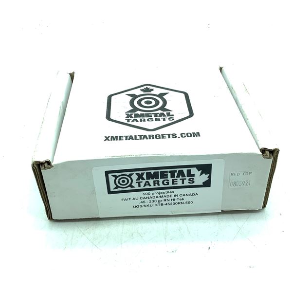 X-Metal Targets 45 Cal 230 Grain RN Projectiles, 500 Qty