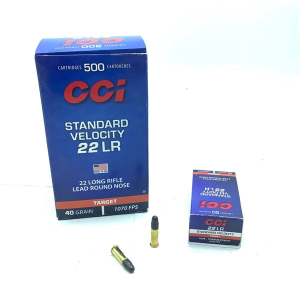 CCI Standard Velocity 22 LR 40 Grain LRN Ammunition, 500 Rounds