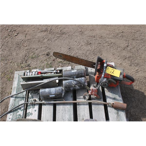 Power saw, filters, socket set & tiger torch