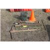 Image 1 : Post hole auger, pick axe, potato fork, pylon, landscape wire