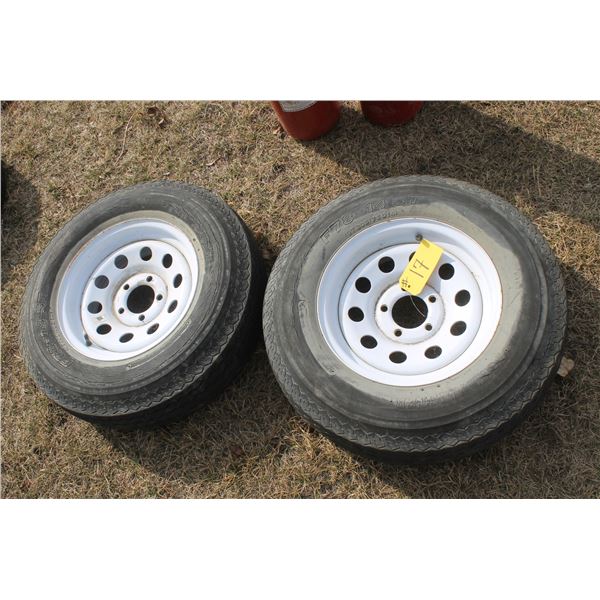 2- 205/75D14 trailer tires on rims