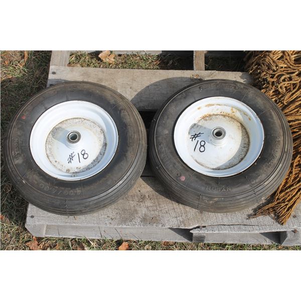 2- 4.00/4.00/8 tires on rims