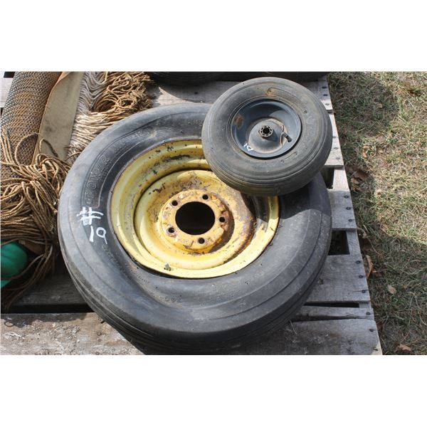 7.6-15 tires on rims & 4.00-6 tires on rims