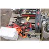 Image 4 : Work harness, cabinet c/w screw, asst. misc., tool box and rubber tub tote
